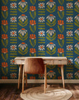 Bohemian Daisy - Retro Floral Wallpaper