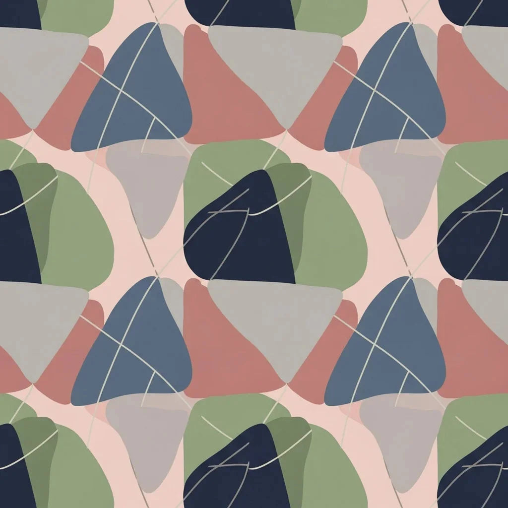 Boho Shape Overlap abstract earthy wallpaper