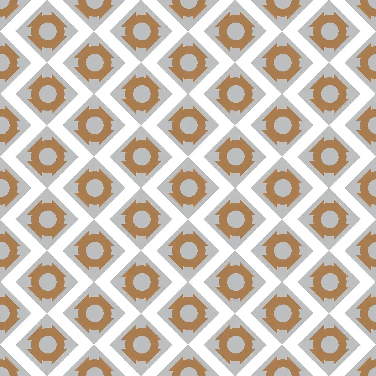 Bronze Compass bold geometric diamond tile wallpaper