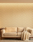 Smooth golden and taupe ogee geometric peel and stick wallpaper - Butter Ogee