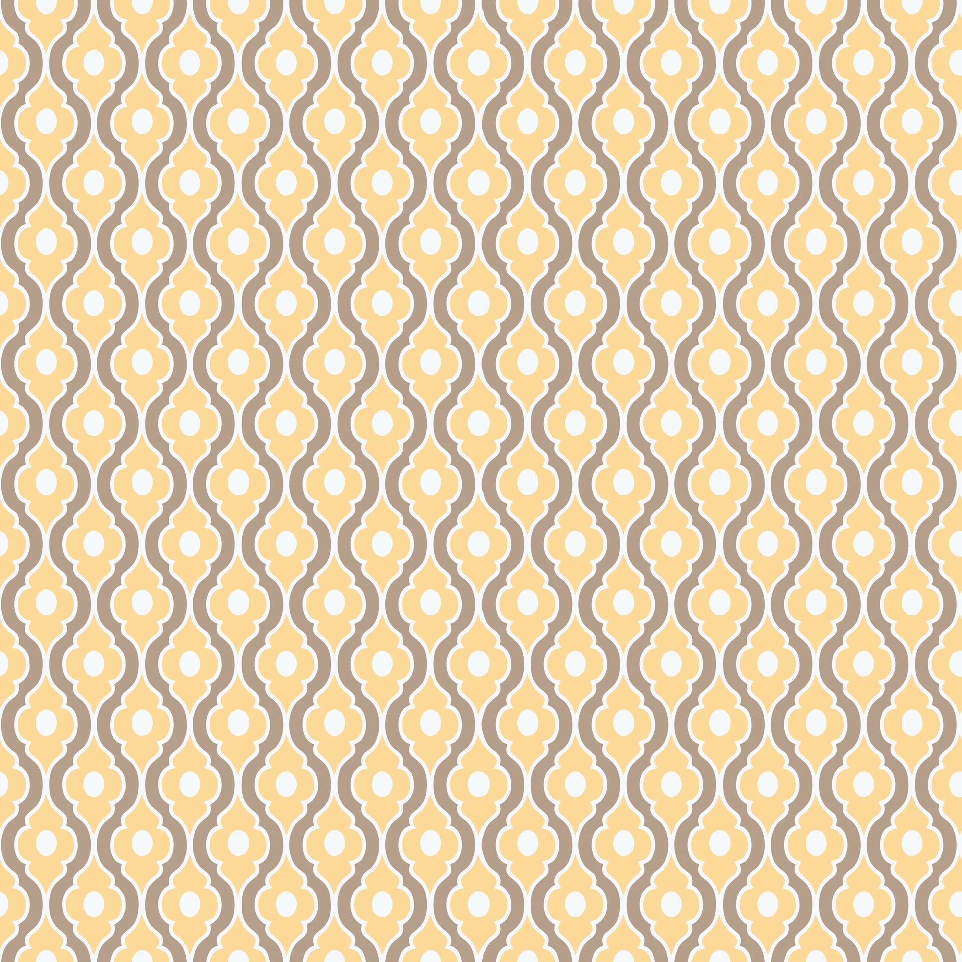 Butter Ogee golden geometric peel and stick wallpaper creating ambiance in a serene bathroom