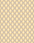 Butter Ogee golden geometric peel and stick wallpaper creating ambiance in a serene bathroom