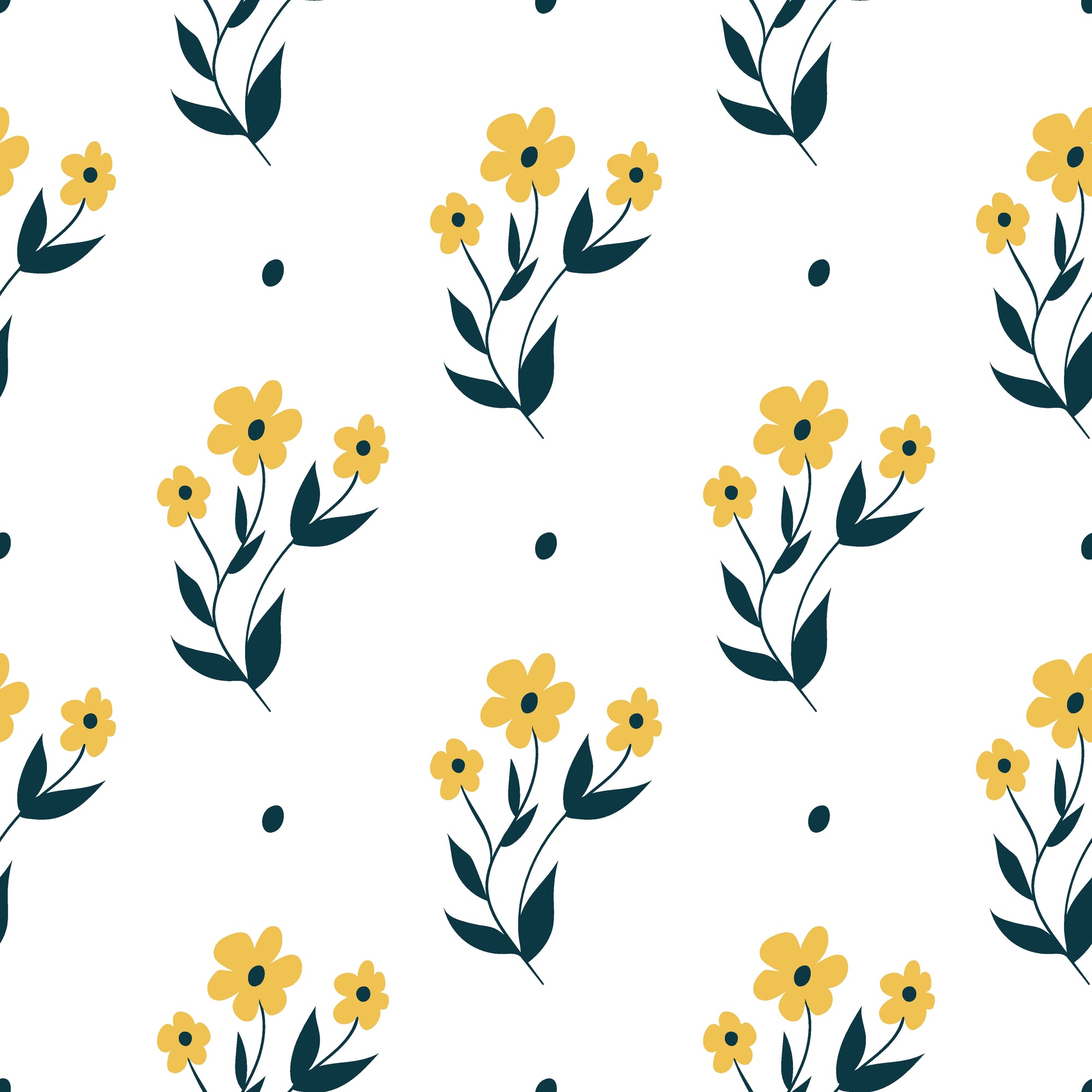 Smooth yellow buttercup floral peel and stick wallpaper - Buttercup Meadow