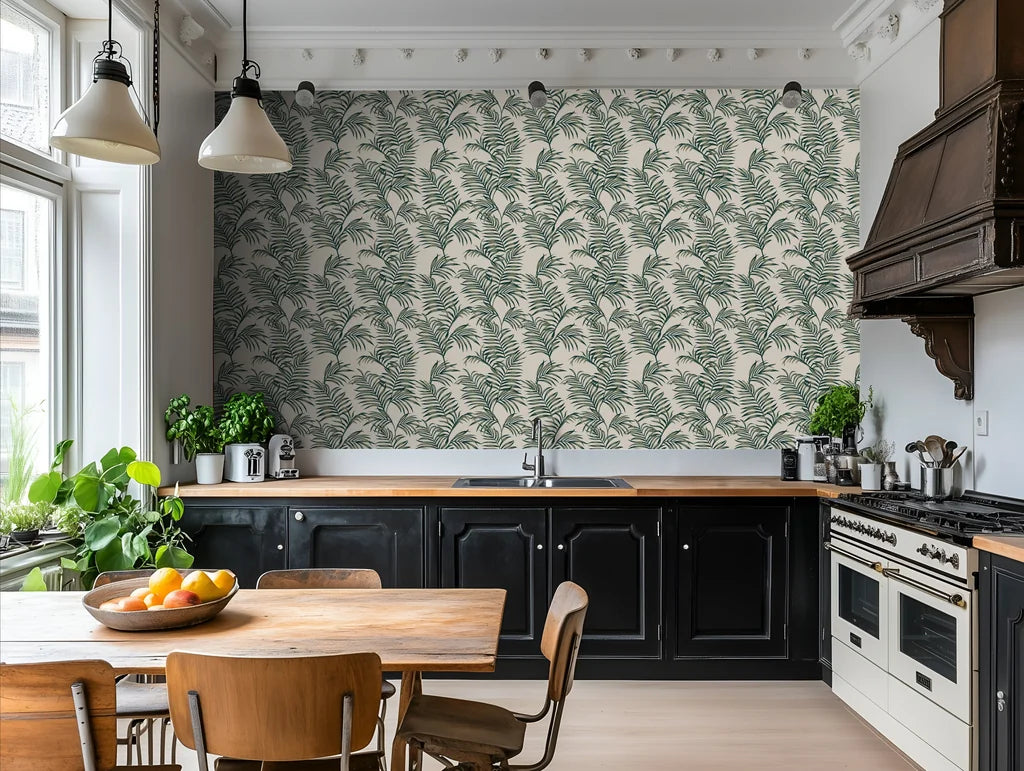 Neutral Calm Ferns wallpaper wallpaper pattern detail with intricate design