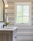 Smooth navy blue diagonal stripe peel and stick wallpaper - Calm Weave