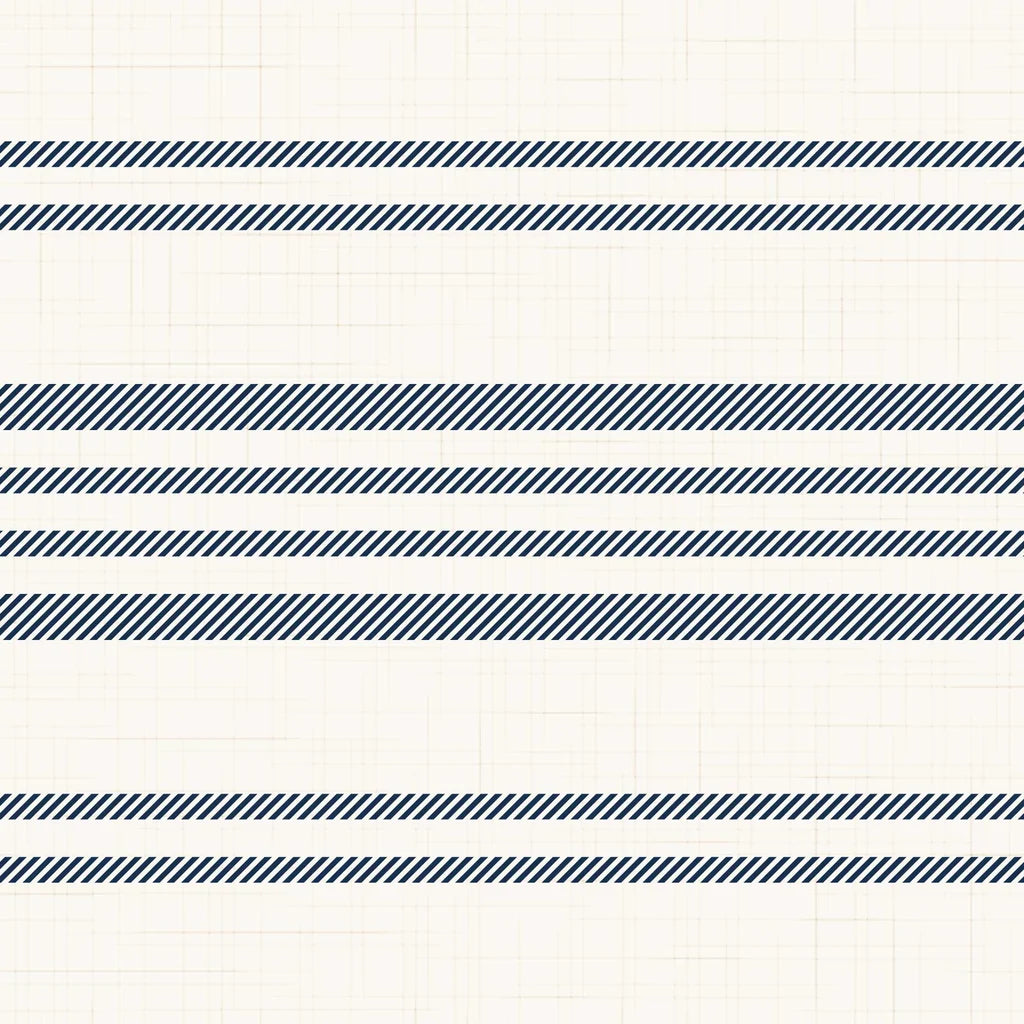 Smooth navy blue diagonal stripe peel and stick wallpaper - Calm Weave