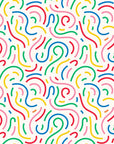 Multicolor curved confetti line abstract peel and stick wallpaper - Candy Currents