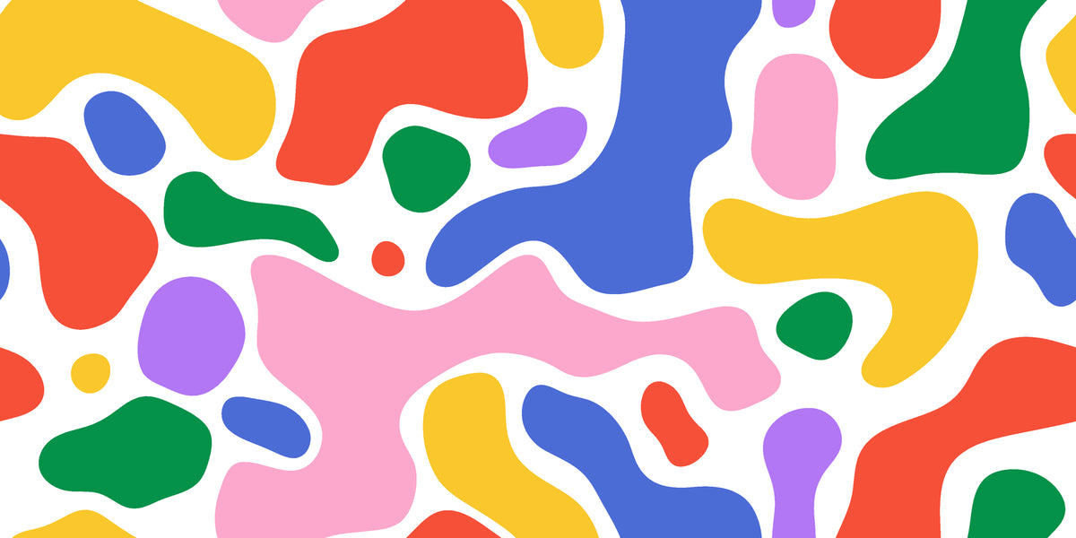 Smooth colorful abstract organic blob shape peel and stick wallpaper - Candy Drift