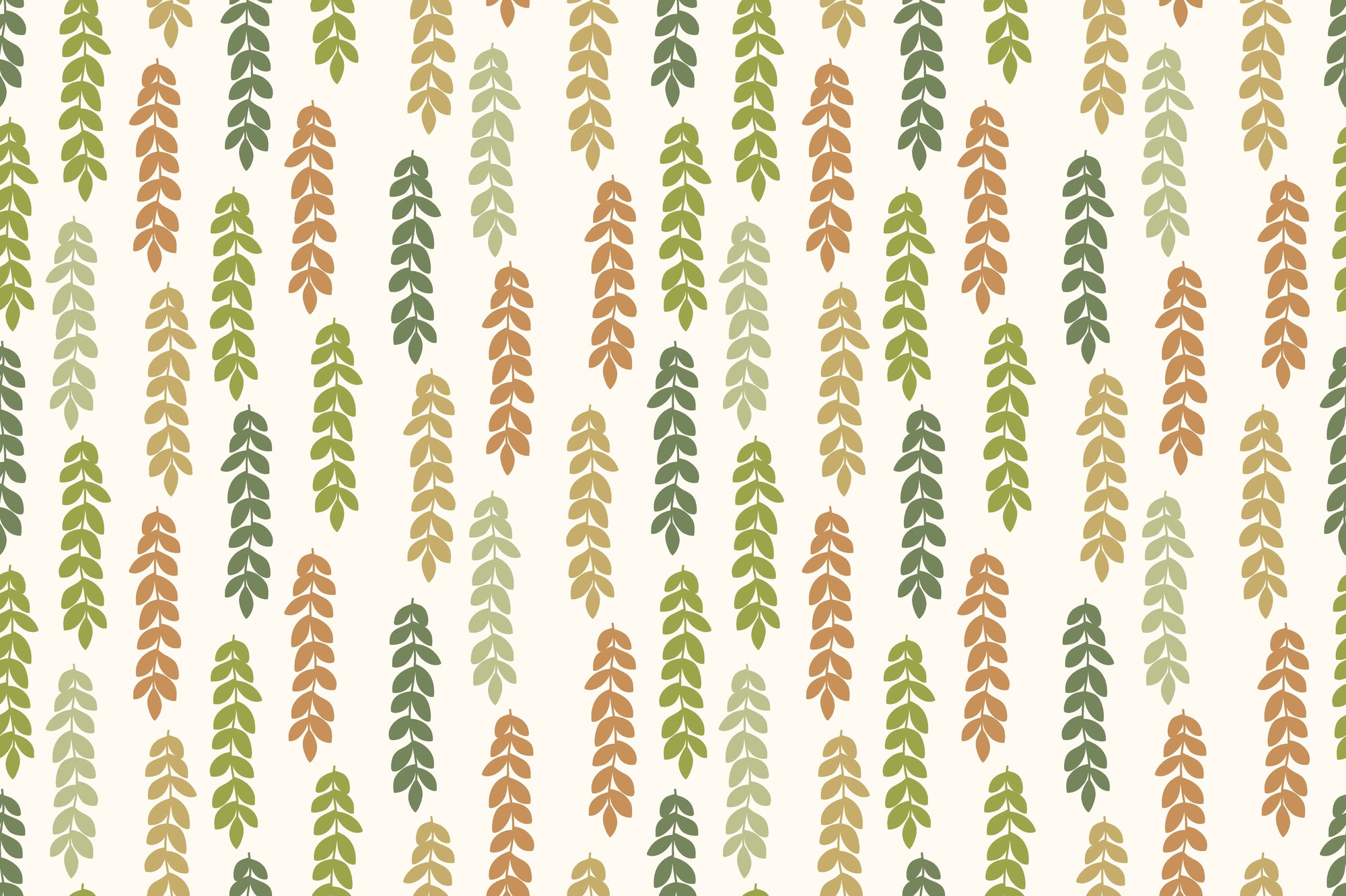 Matte trailing leaf vines peel and stick wallpaper - Canopy Fall