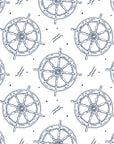 Smooth navy ship wheel nautical peel and stick wallpaper - Captain's Wheel