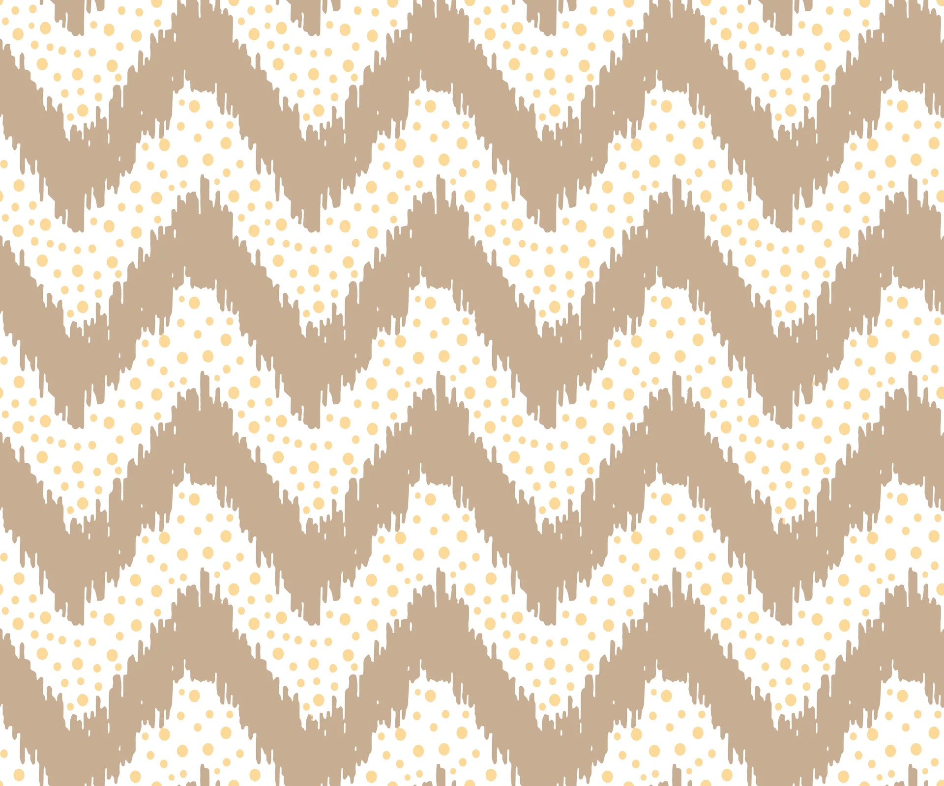 Caramel Drip taupe & gold geometric wallpaper creating ambiance in a serene bathroom