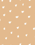 Matte white brushstrokes on caramel peel and stick wallpaper - Caramel Haze