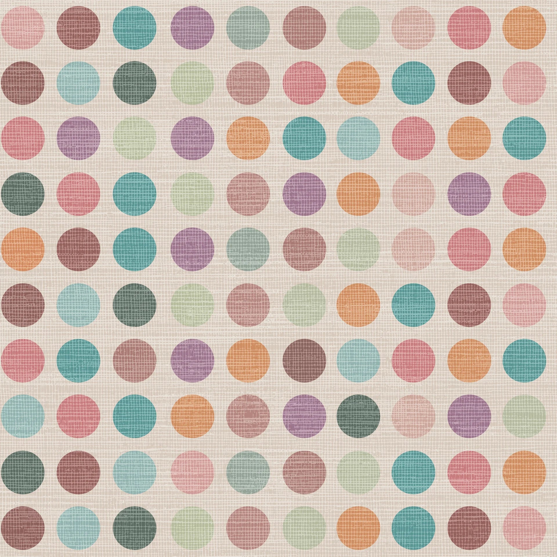 Linen-like multicolor dots peel and stick wallpaper - Carnival Cloth