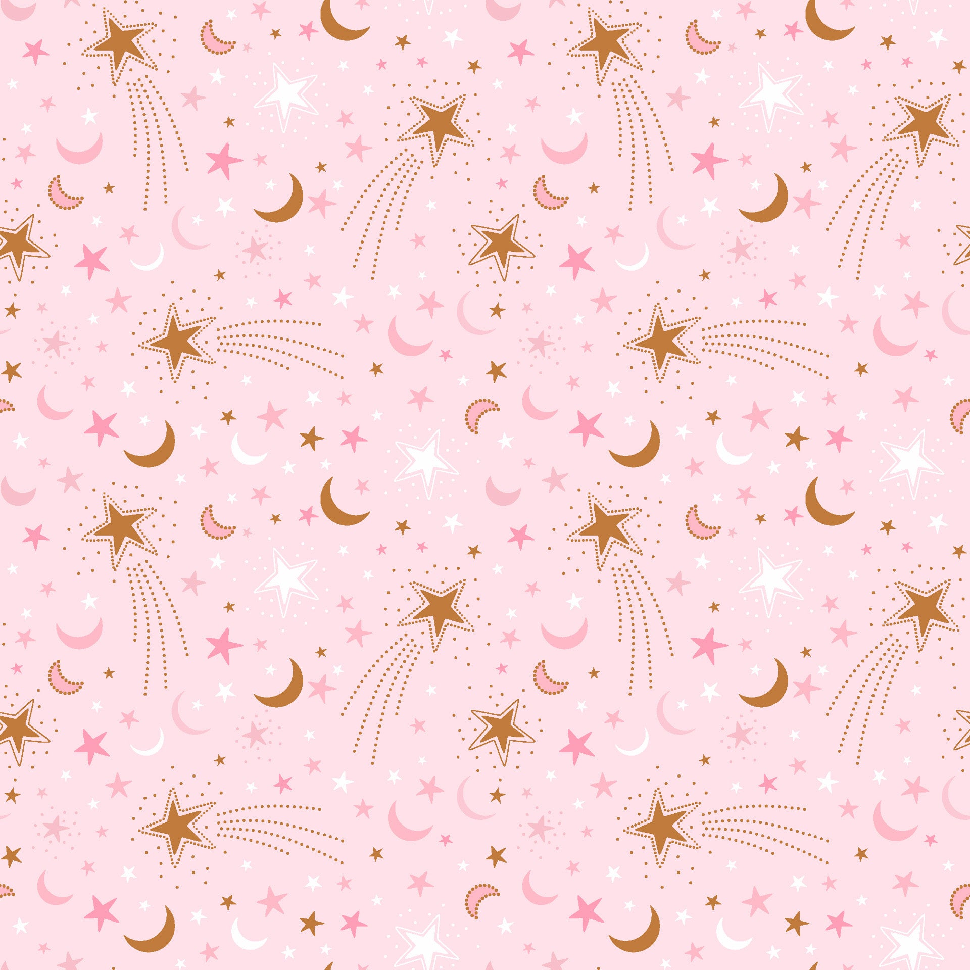 Pink and gold celestial moon and star peel and stick wallpaper - Celestial Blush