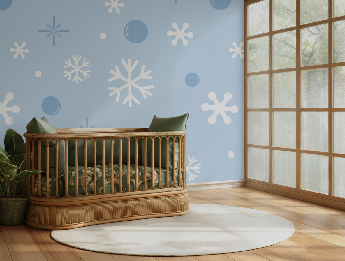 Decorative wall covering showing a scattered cosmic flurry