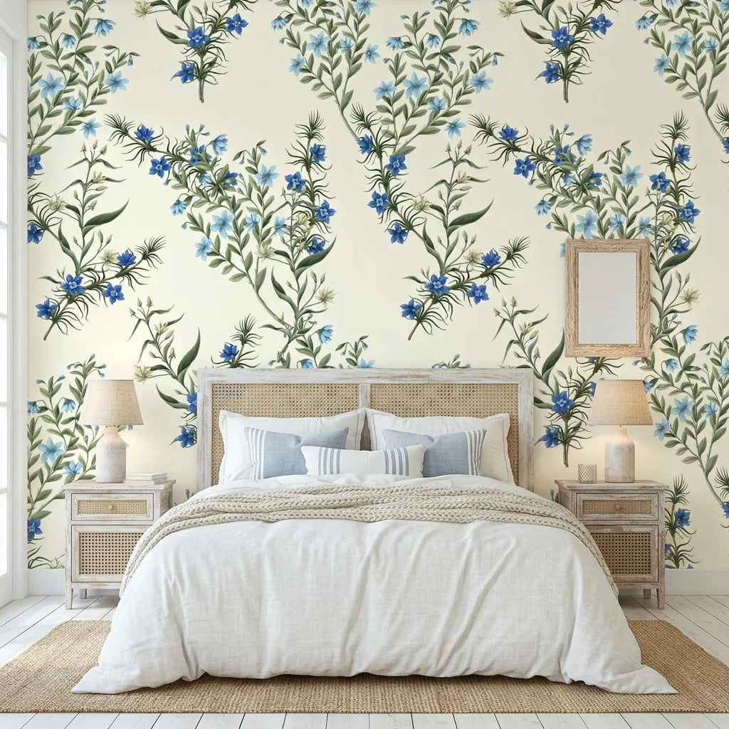 Cerulean Blossom adding character to a cozy bedroom