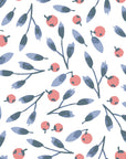 Cerulean Petal blue and coral botanical wallpaper