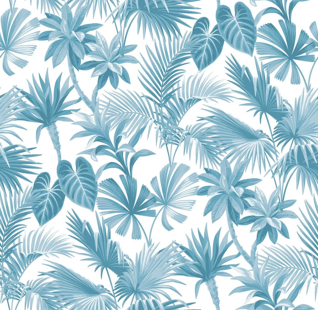 Clustered and interwoven, the exotic leaves exhibit profound cerulean blue shading