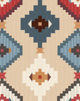 Neutral-toned weaving with an elegant, tribal-style geometric pattern