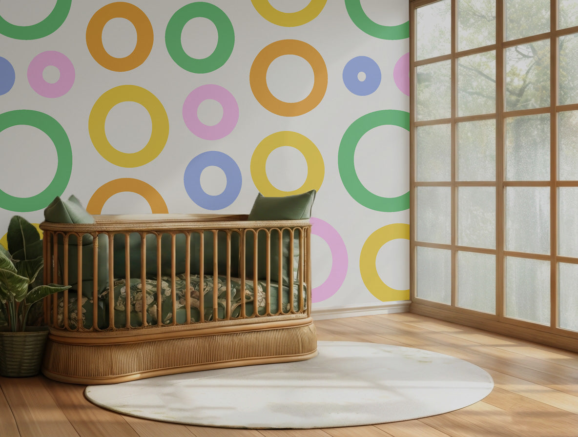 Wall covering featuring a resonant, vibrant color design