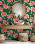 Vibrant, electric-hued palm trees set against a dark canvas, utilizing a contemporary pop-art aesthetic