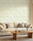 Textured citron and teal abstract geometric peel and stick wallpaper - Citron & Teal