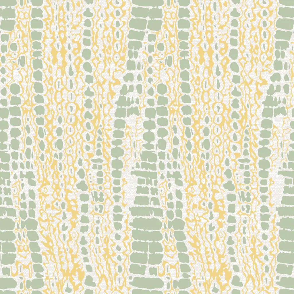 Citrus Scale green and gold abstract wallpaper