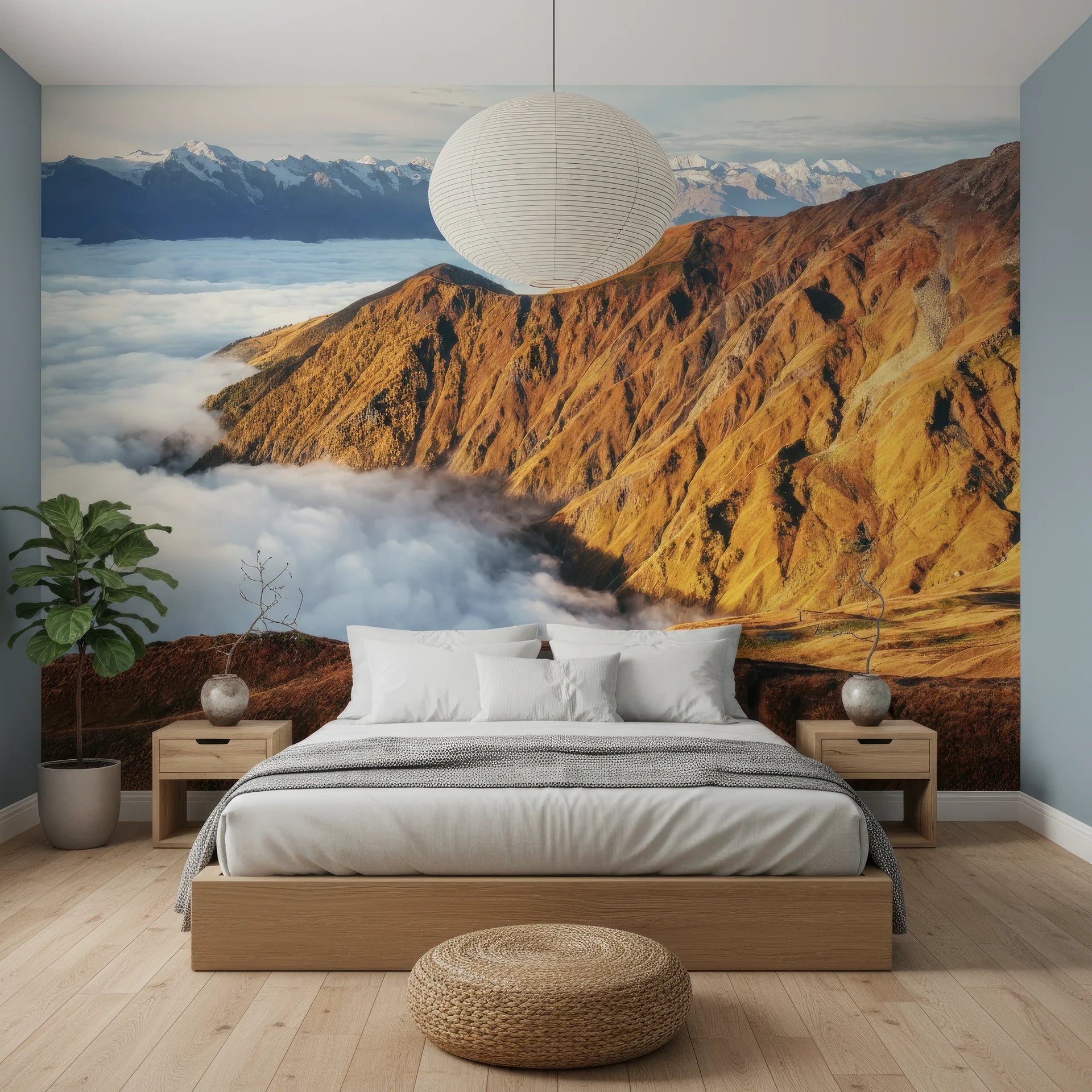 Moody sky with cloud formations and atmospheric light peel and stick