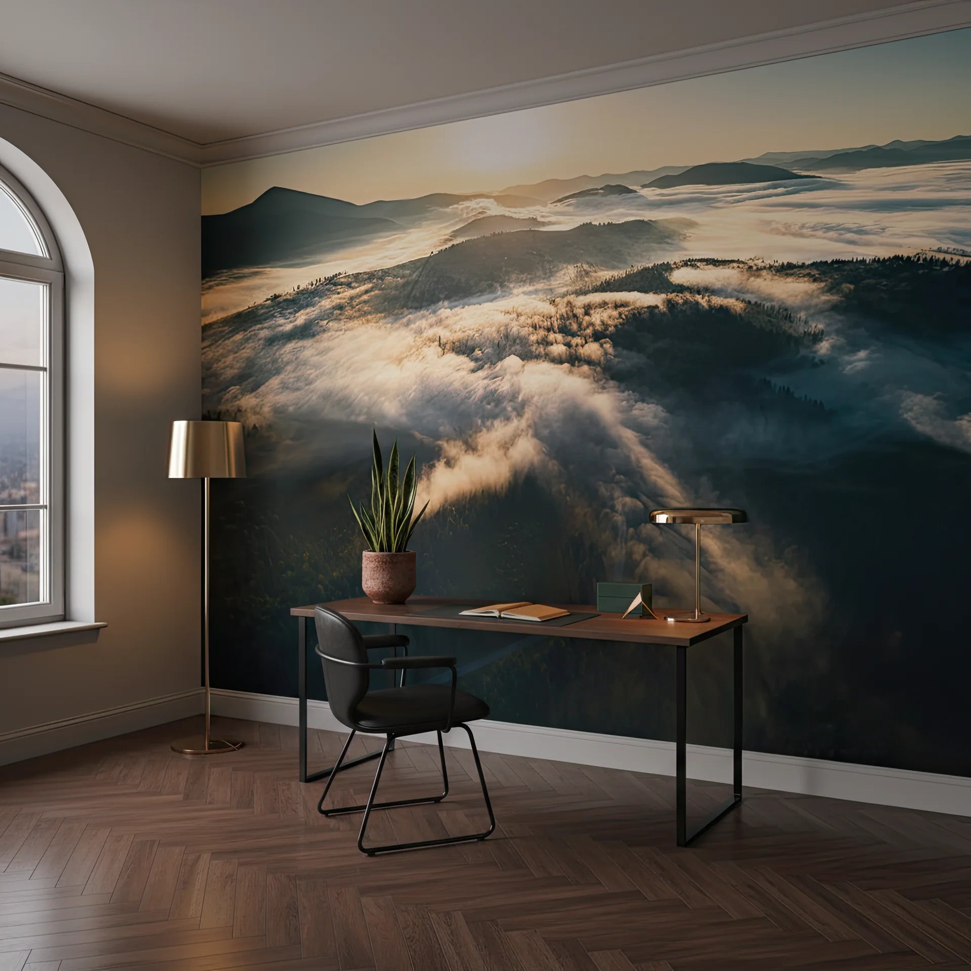 Surreal cloudscape with texture and dimension removable wall mural
