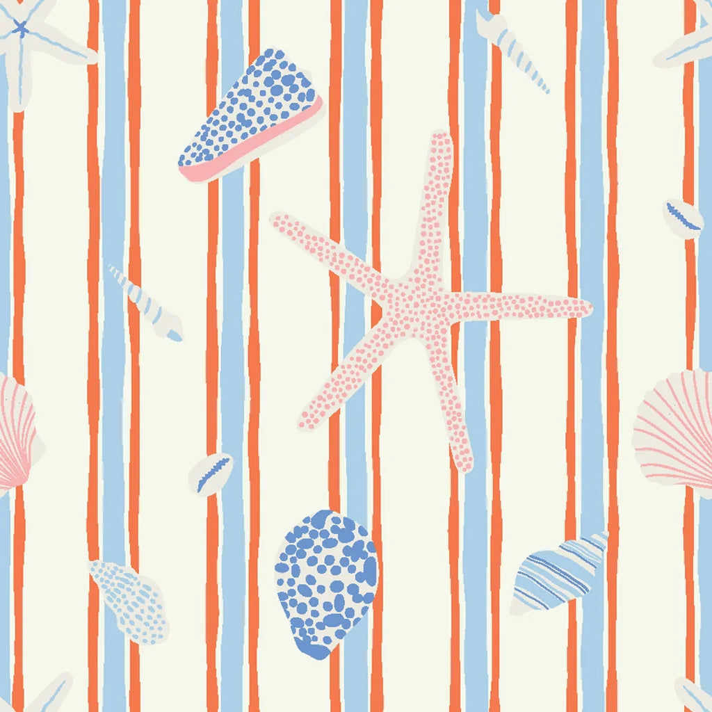 Coastal Rhythm striped wave wallpaper
