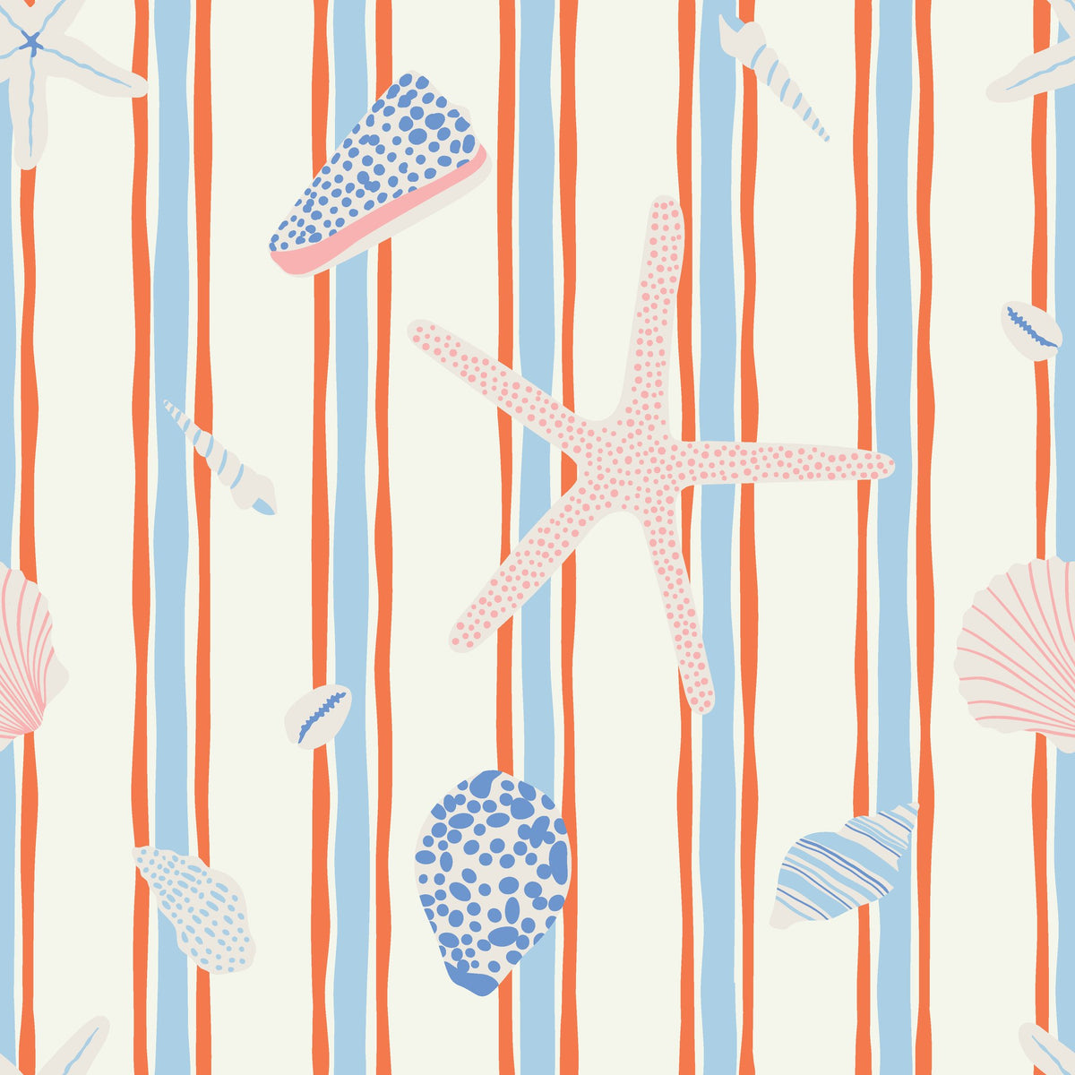 Coastal Rhythm striped wave wallpaper