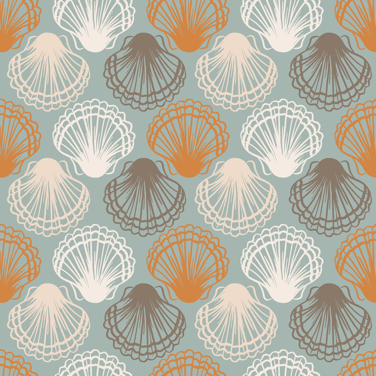 Coastal Scallop dotted arch wallpaper