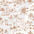 Linen-like terracotta coastal toile peel and stick wallpaper - Coastal Village