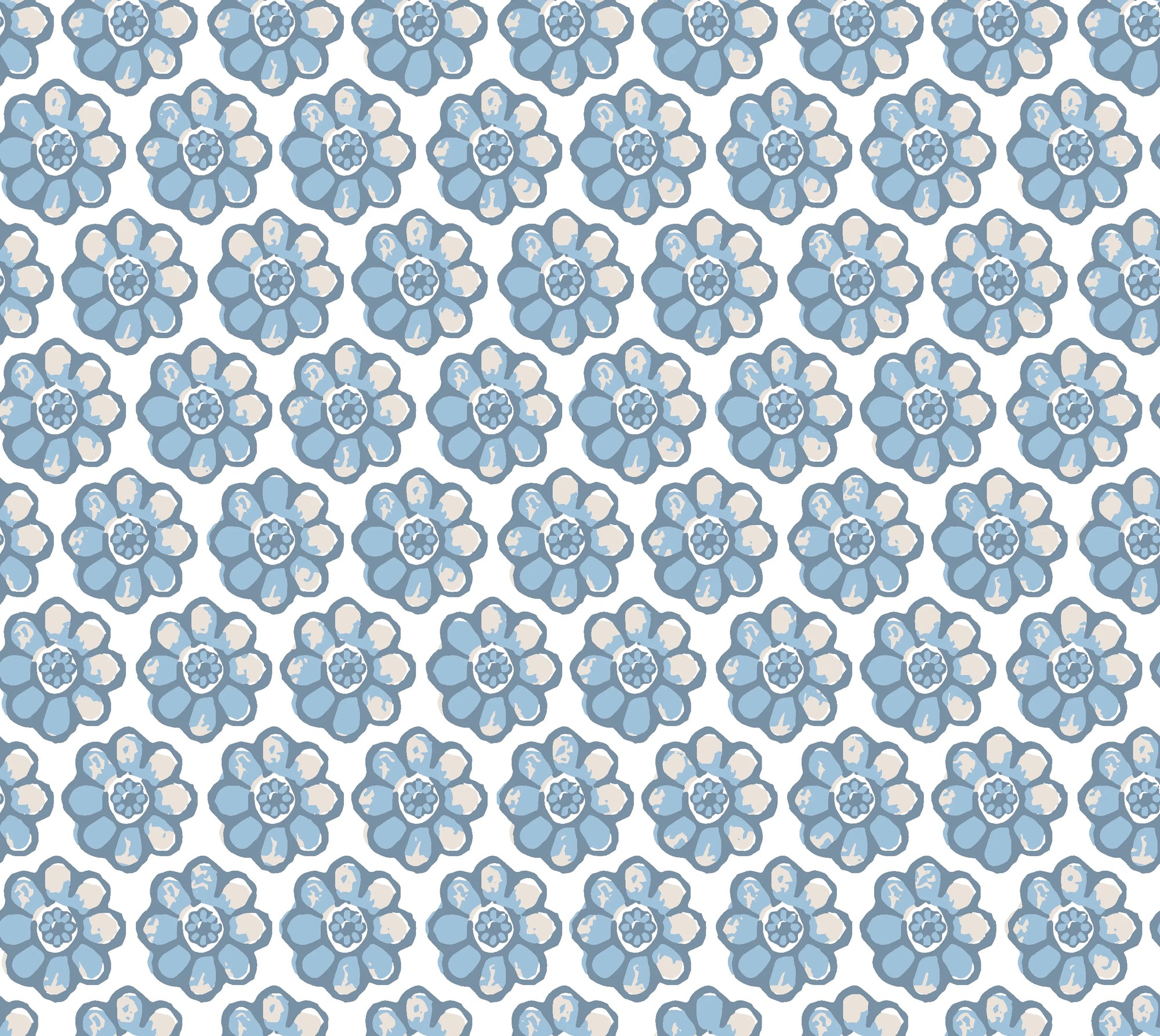 Cobalt Bloom serene blue floral wallpaper