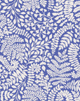 Cobalt Canopy - White Foliage Pattern Wallpaper