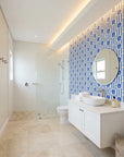 Cobalt Shore cobalt blue coastal creating ambiance in a serene bathroom