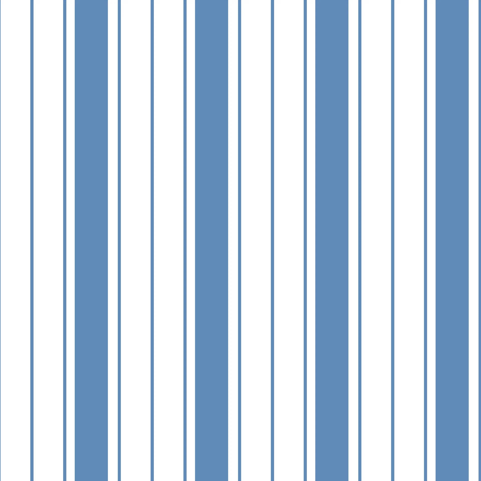 Cobalt Stripe blue and white striped wallpaper creating ambiance in a serene bathroom