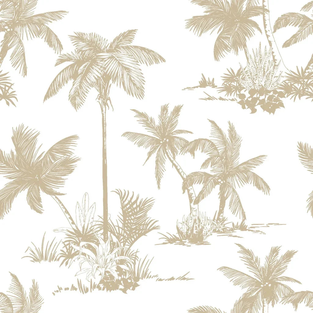 Cocoa Grove warm tropical wallpaper