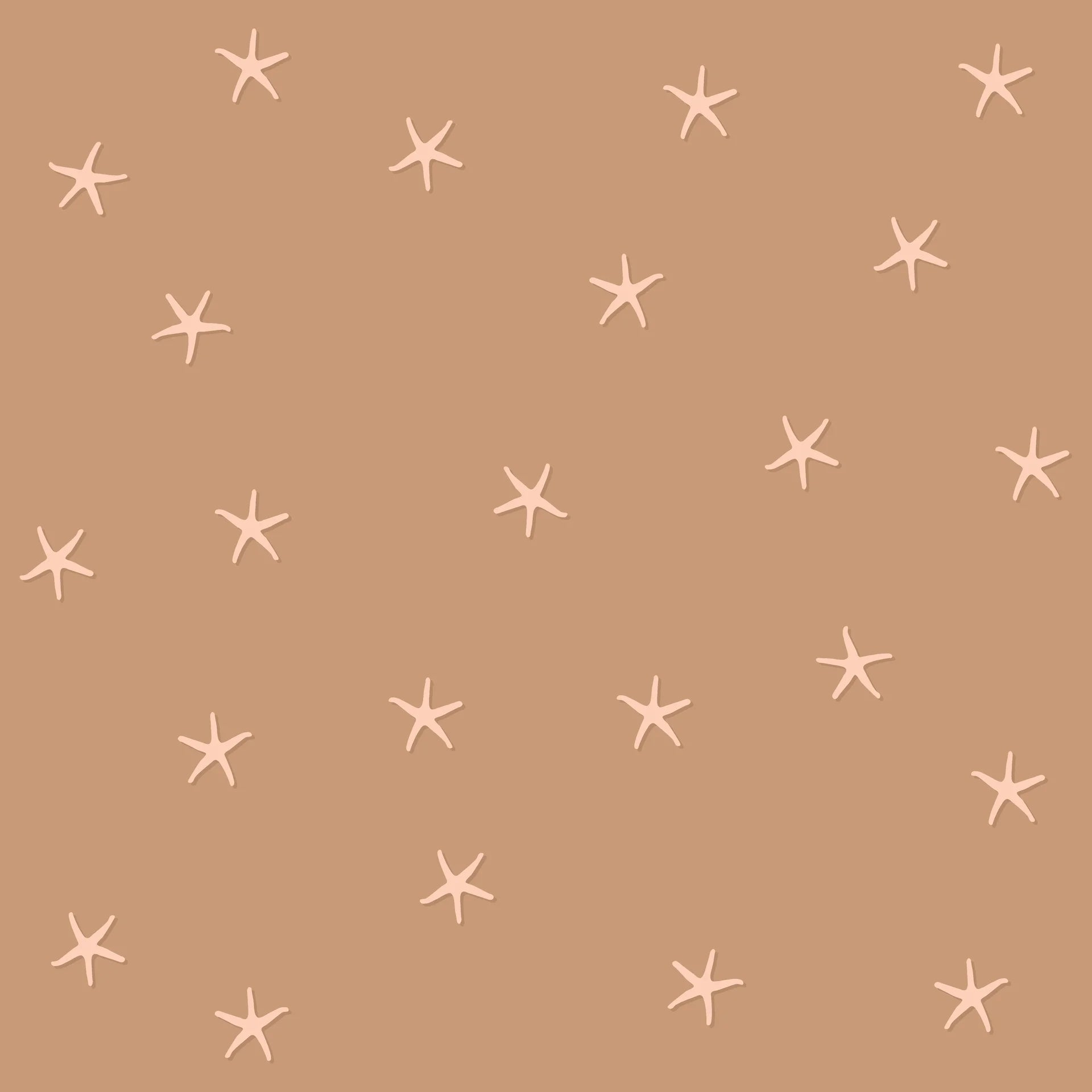 Matte copper terracotta starfish scatter peel and stick wallpaper - Copper Stars