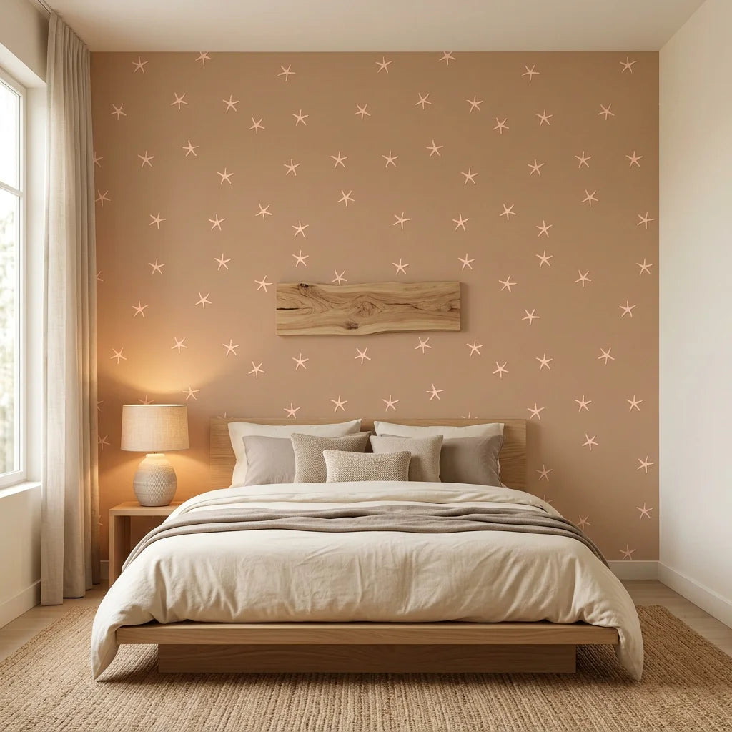 Copper Stars copper terracotta starfish adding character to a cozy bedroom