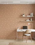 Copper Stars copper terracotta starfish as a feature wall in a bright home office