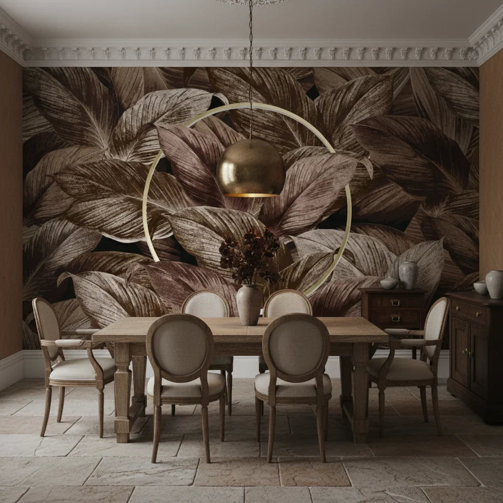 Copper & Dark - Moody Botanical Wallpaper – Applied Coverings