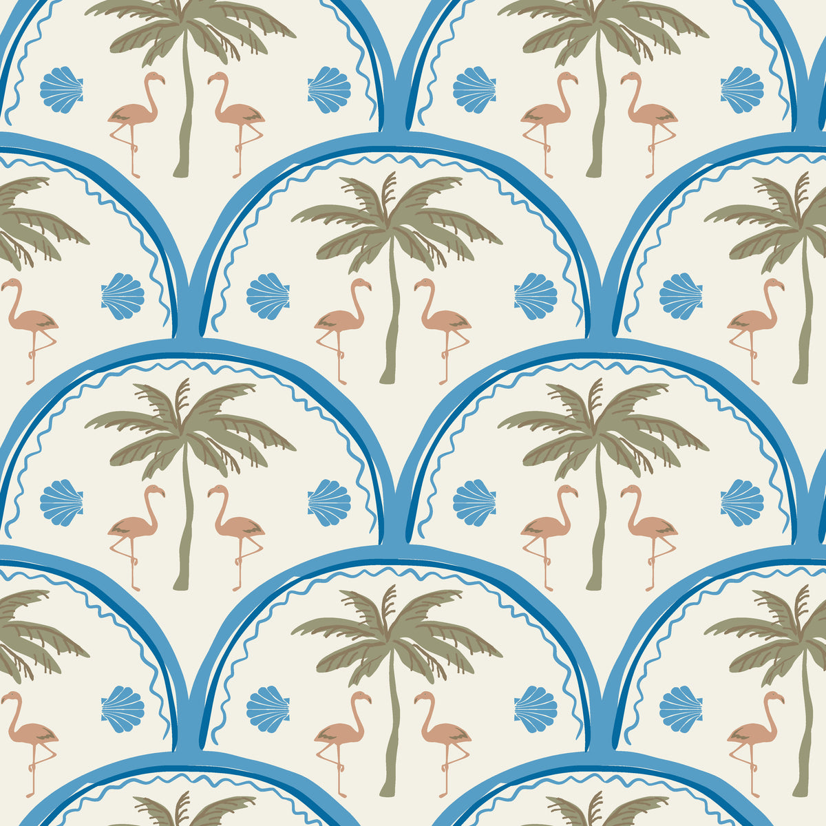 Coral Arc geometric arch wallpaper