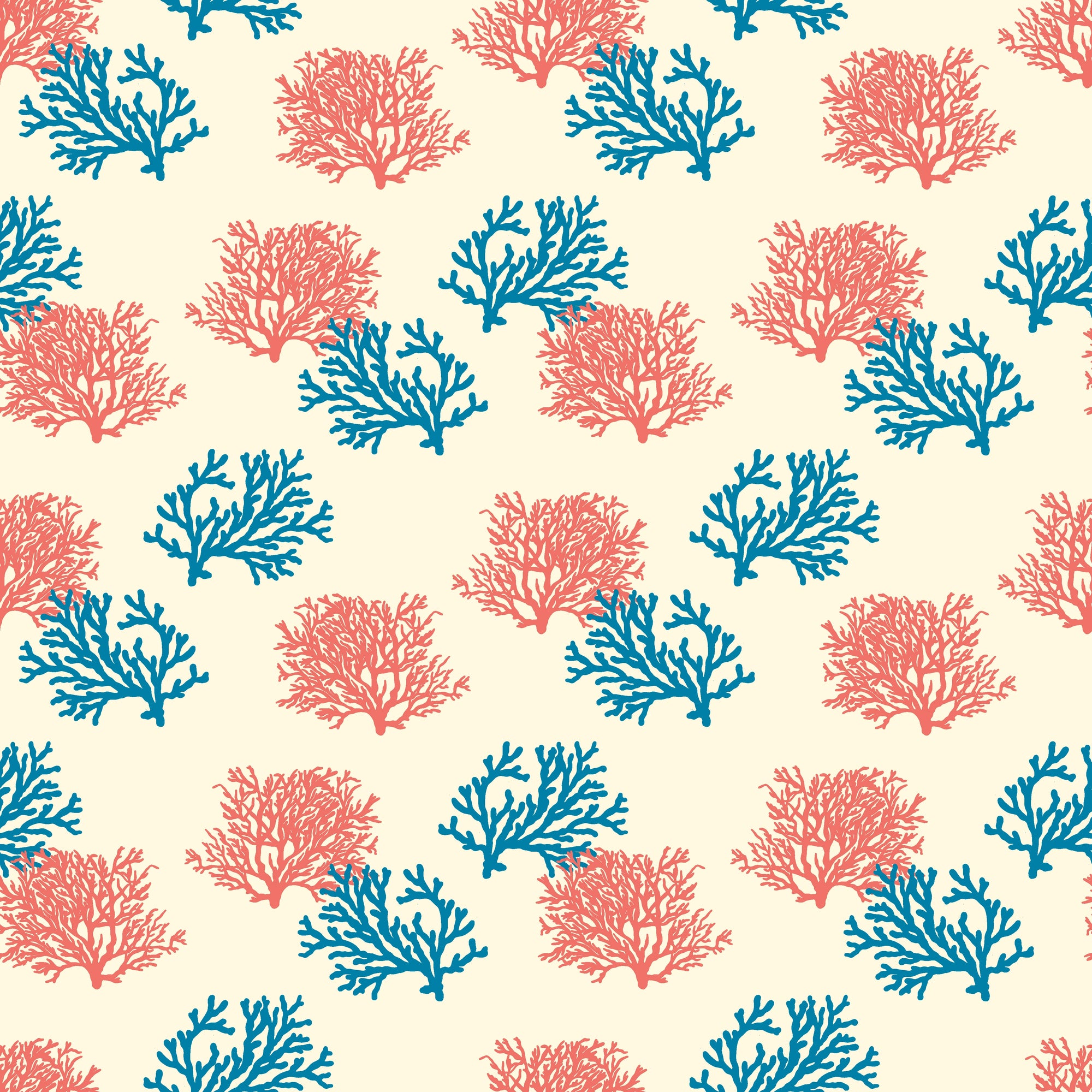 Smooth coral pink and teal reef peel and stick wallpaper - Coral Cove