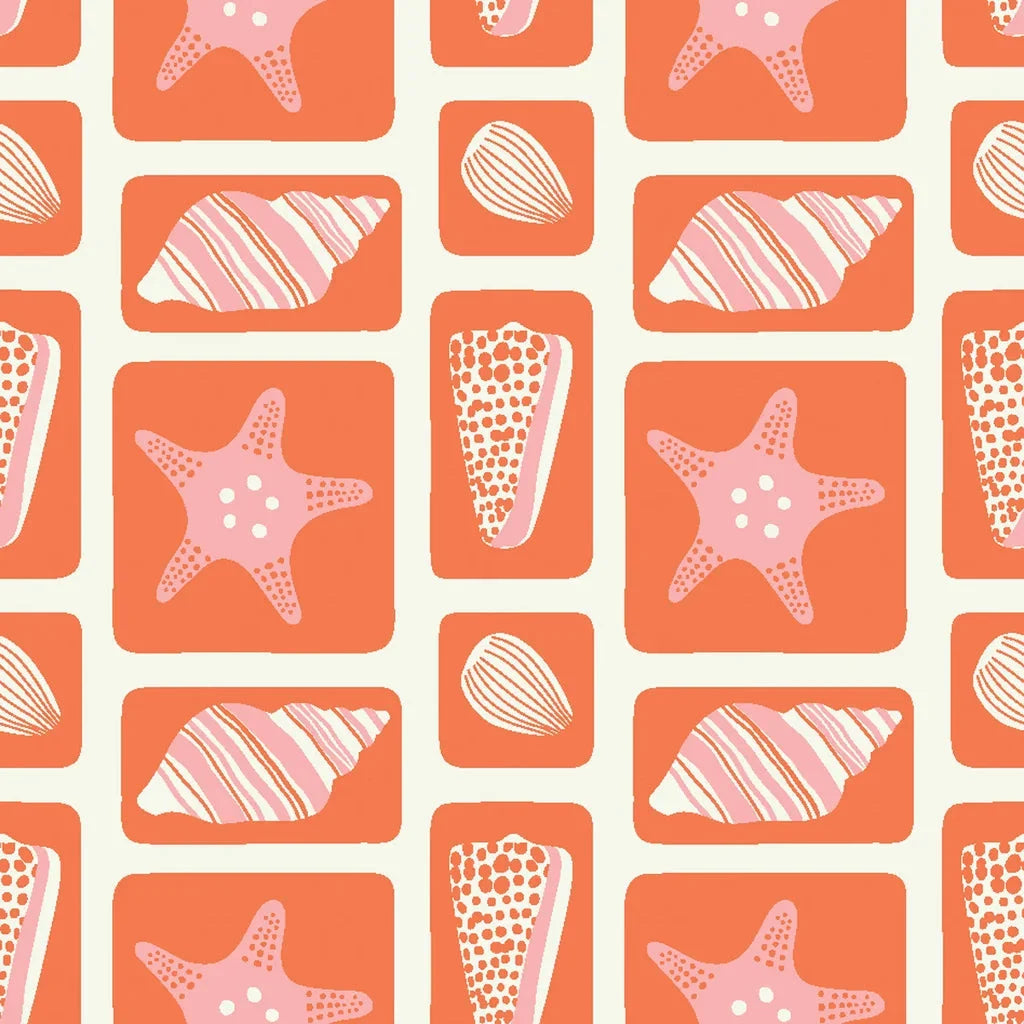 Coral Echoes geometric tile wallpaper