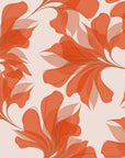 Coral Whispers: An abstract wall covering featuring sheer coral and orange botanical elements