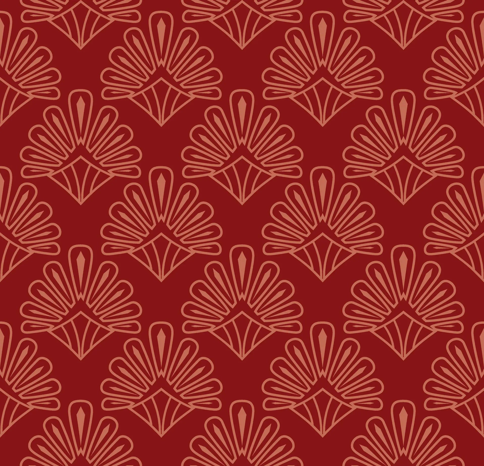 Crimson Bloom bold red botanical mural wallpaper