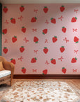 Scarlet, fanciful wall covering
