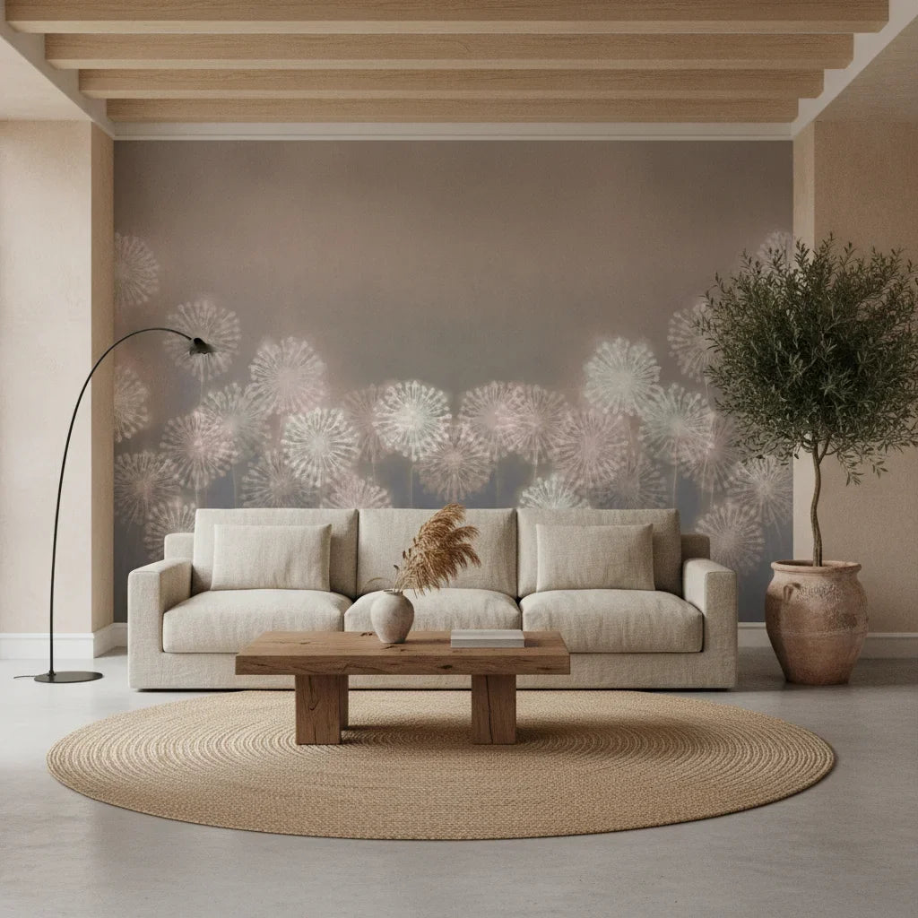 Dandelion Drift dreamy botanical silhouette adding character to a cozy bedroom