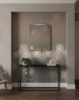 Dandelion Drift dreamy botanical silhouette as a feature wall in a bright home office